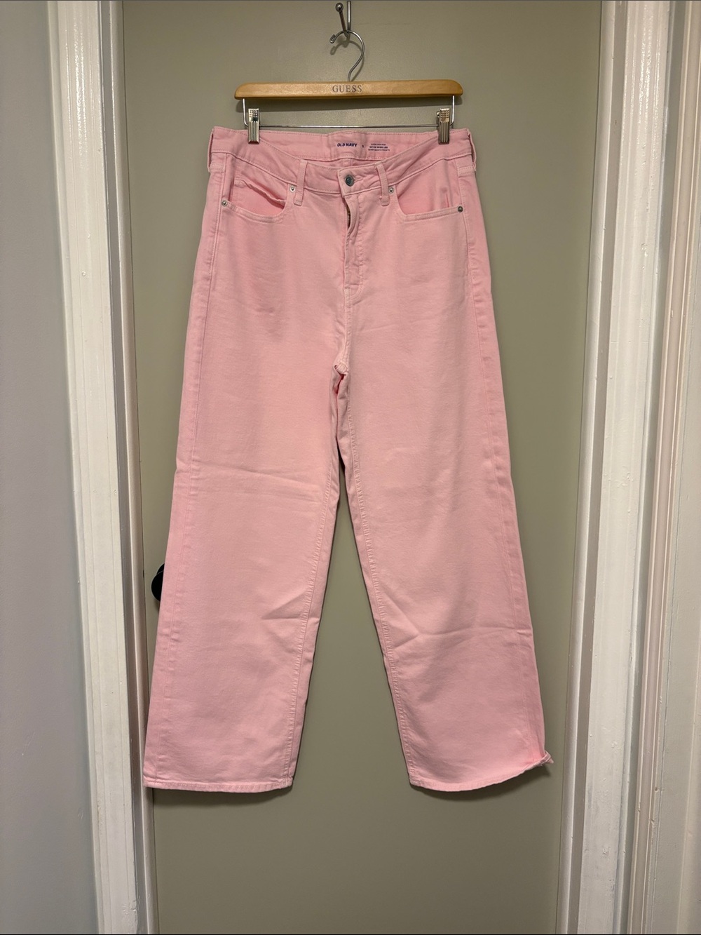 Old Navy extra high rise sky hi wide leg jeans. Size 12